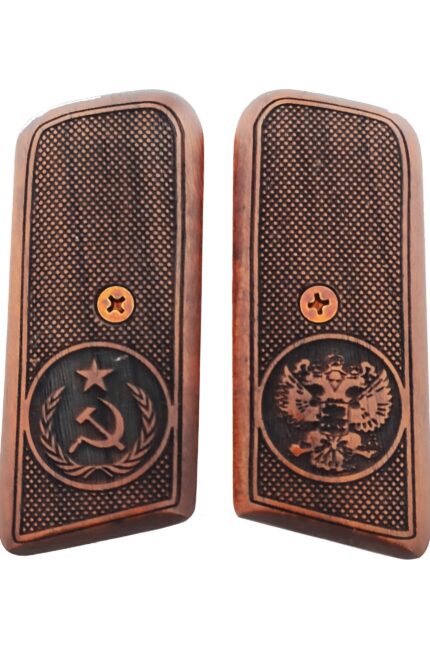 Tokarev TT-33 Beechwood Grips - Soviet & Russian Emblems
