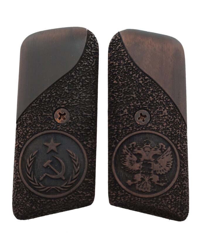 Tokarev Tt-33 Beechwood Grips - Soviet &Amp;Amp; Russian Emblems