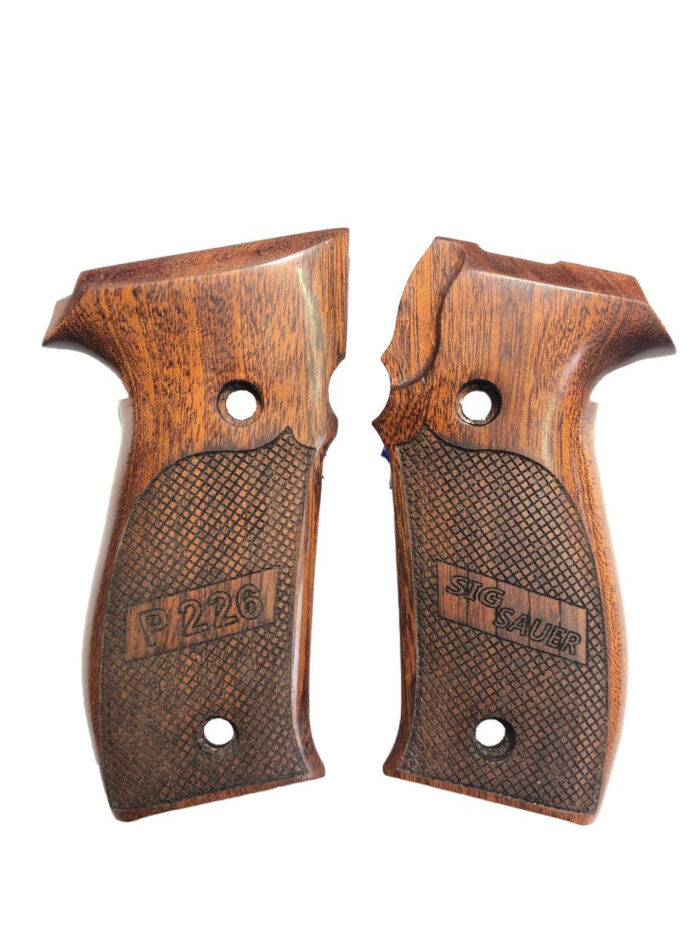 Beretta 92Fs Beechwood Grips - Interlaced Monogram &Amp;Amp; Dual Texture