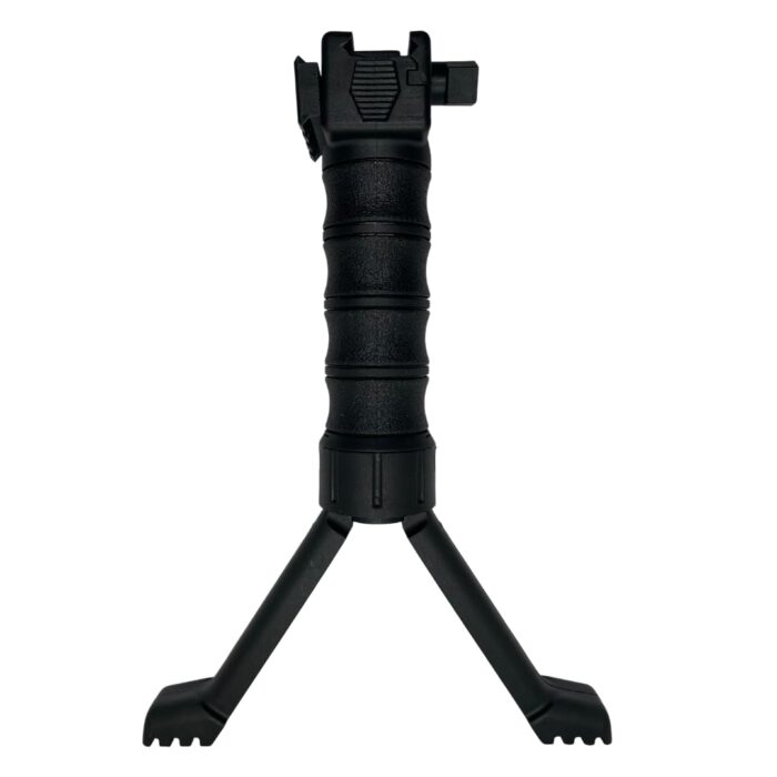 Tactical Foregrip With Integrated Bipod – Grooved Ring Texture - Image 2