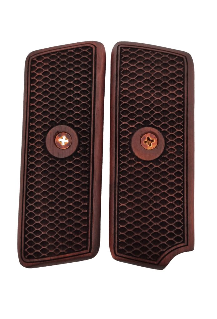 Tokarev M57 Walnut Grips - Checkered Pattern, Handcrafted
