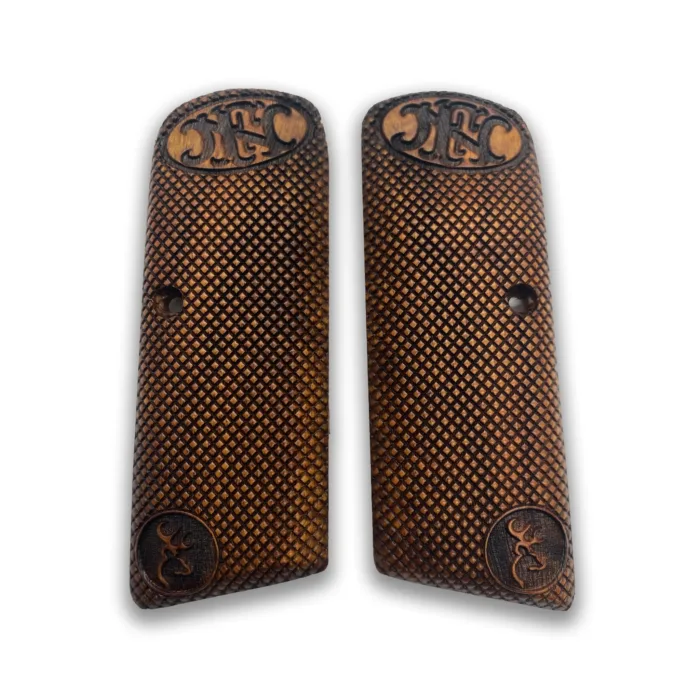 The Diamond Grid Stag Emblem Beechwood Gripanahtar