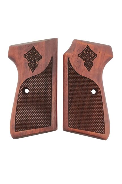 Checkered Grip with Embellished Cross