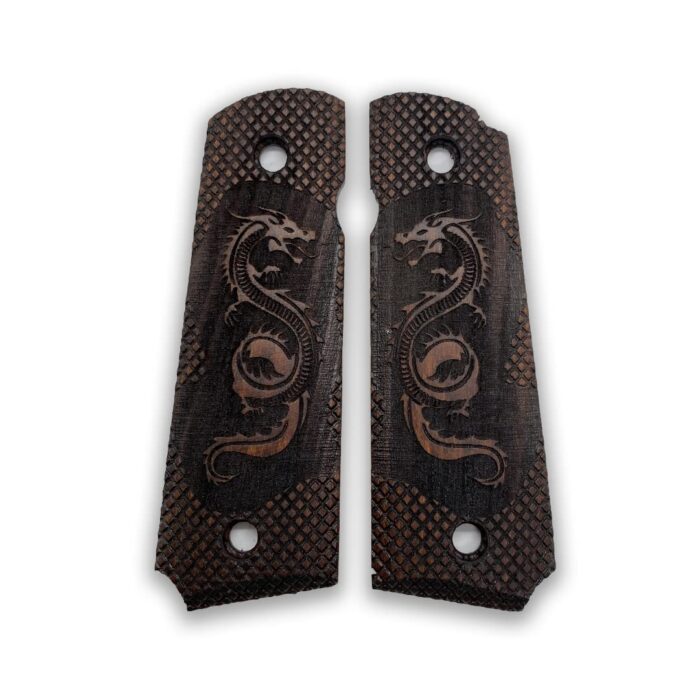 Dynamic Dragon Design - Beech Wood Grips For 1911