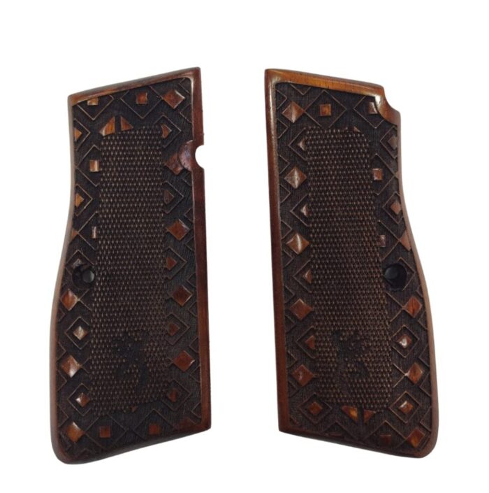 Grid Textured Center And Layered Diamond Borders