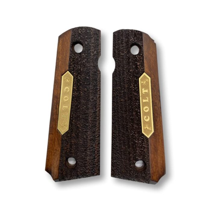 Textured Finish With Inset Logo - Beech Wood Grips For 1911
