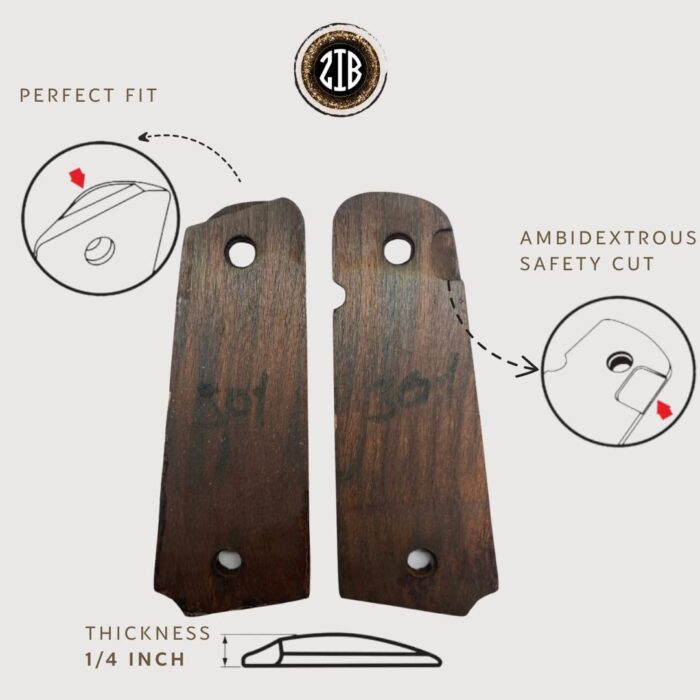 Full Size 1911 (Government/Commander) Walnut Pistol Grip Punisher 1911 Grips Handmade With Different Skull Models