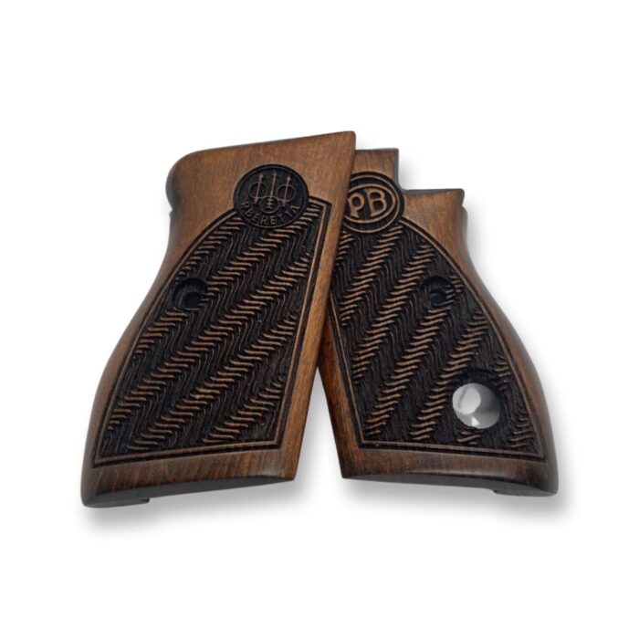 Beech Wood Pistol Grips – Swirling Grain &Amp; Monogram Pattern For Beretta 70/70S/71 - Image 2