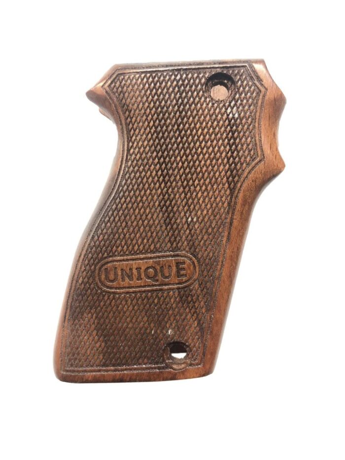 Beech Wood Grip For Unique D Series – Diamond Pattern With &Quot;Unique&Quot; Label - Image 2