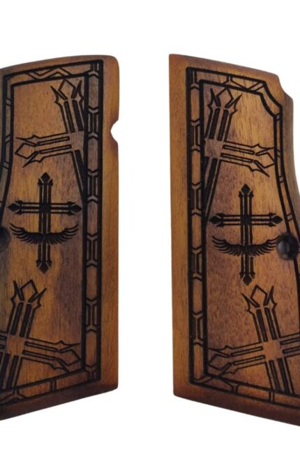 Beechwood Grips with Art Deco Wing