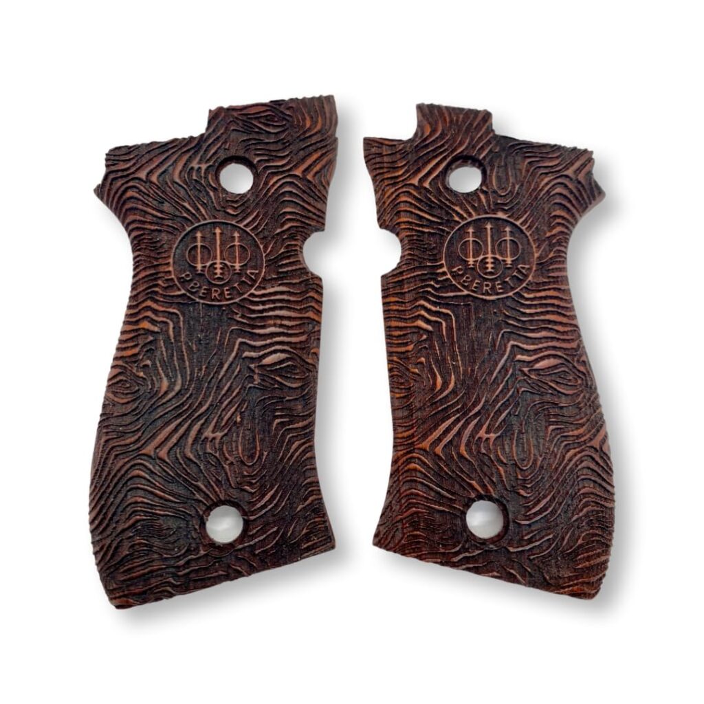 Flowing Grain and Monogram Pattern : Elevate Your Beretta F 81 to New Heights