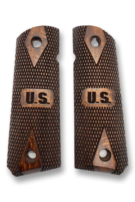 Walnut Grips for 1911 – Diamond Weave Textured Design