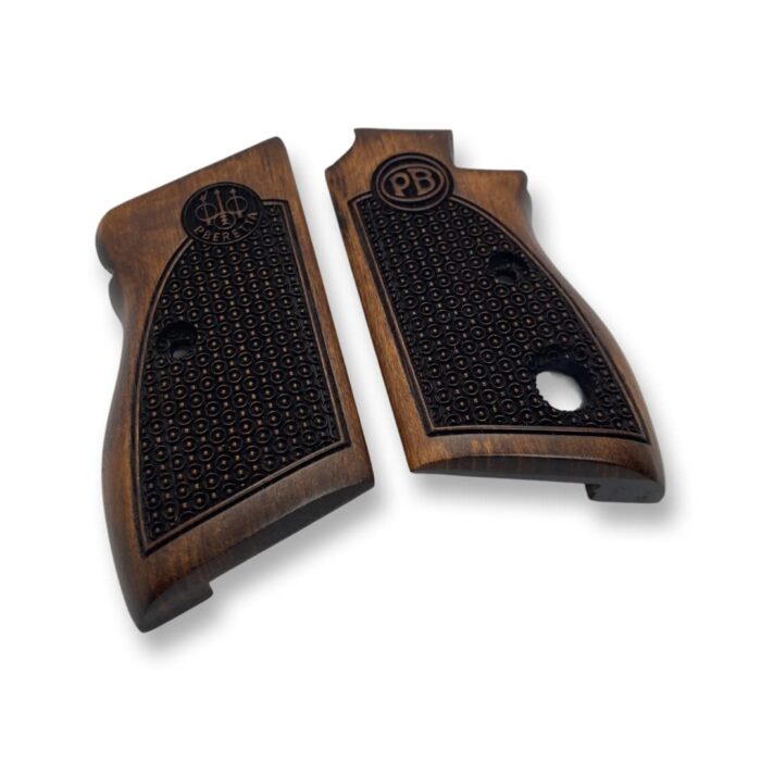 Beech Wood Pistol Grips – Dotted Stipple &Amp; Monogram Pattern For Beretta 70/70S/71 - Image 4