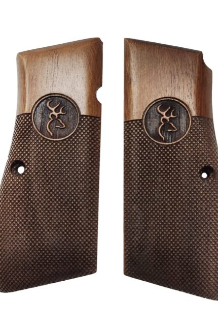 Stagshead and Stipple Beechwood Grip for Browning Hi-Power : Perfect Blend of Functionality and Style