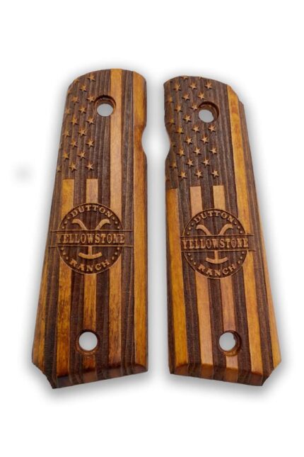 Star Field, Stripes & Emblem - Beech Wood Grips for 1911