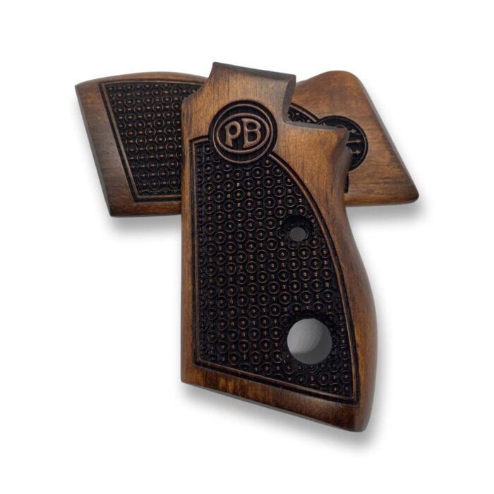 Beech Wood Pistol Grips – Dotted Stipple &Amp; Monogram Pattern For Beretta 70/70S/71 - Image 3