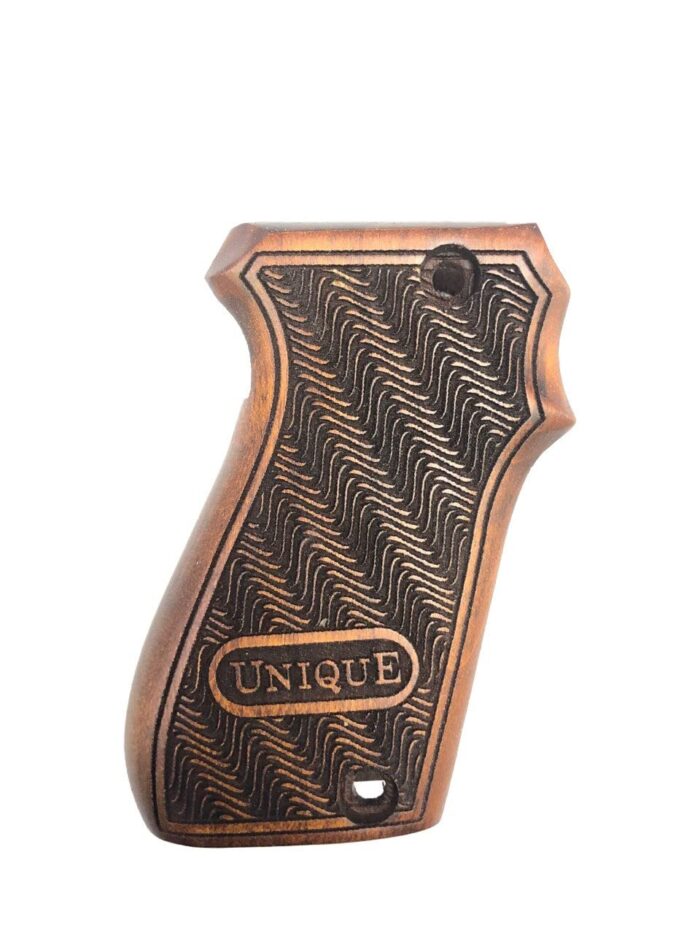 Beech Wood Grip For Unique D Series – Swirling Design With &Quot;Unique&Quot; Nameplate - Image 2