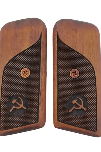 Tokarev TT-33 Beechwood Grips - Hammer & Sickle Emblem