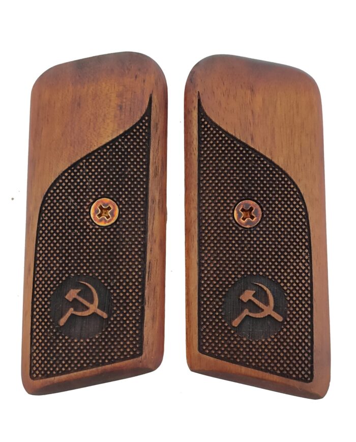 Tokarev Tt-33 Beechwood Grips - Hammer &Amp;Amp; Sickle Emblem