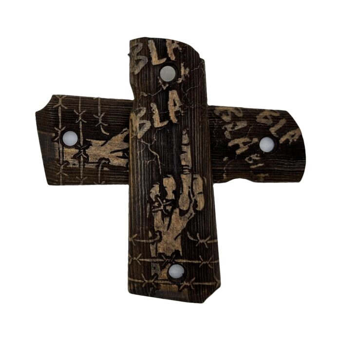 Beech Wood 1911 Grips - Tribal Spirit And Symbols Design - Image 4