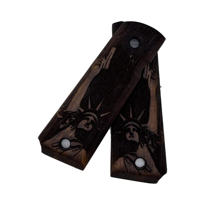 Beech Wood 1911 Grips - Detailed Statue Of Liberty Design - Image 4
