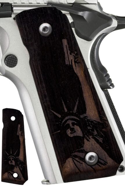 Detailed Statue of Liberty Design - Beech Wood 1911 Grips