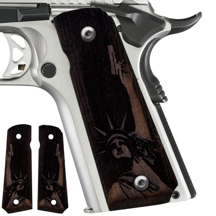 Detailed Statue Of Liberty Design - Beech Wood 1911 Grips