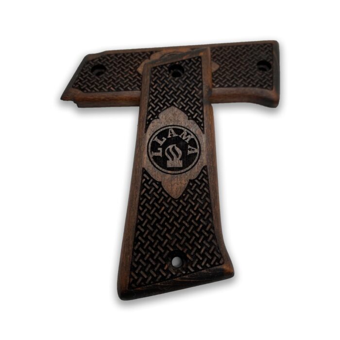 Beech Wood Pistol Grip For Llama 9Mm – Classic Herringbone Texture - Image 3