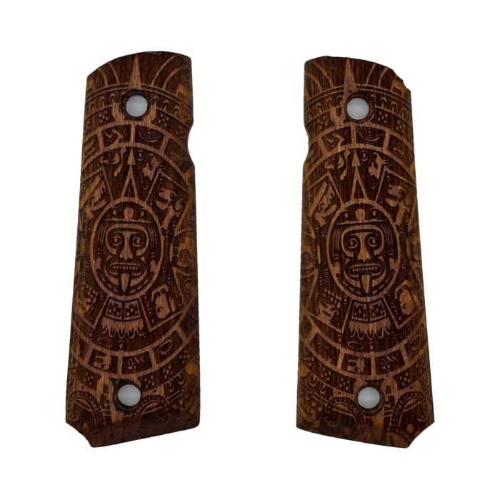 Aztec Calendar Design 1911 Wooden Pistol Grips