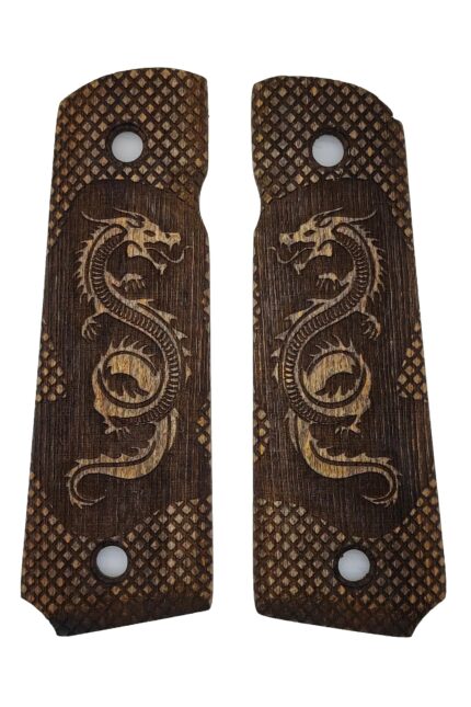 Mythical Dragon Design - Beech Wood Grips for 1911