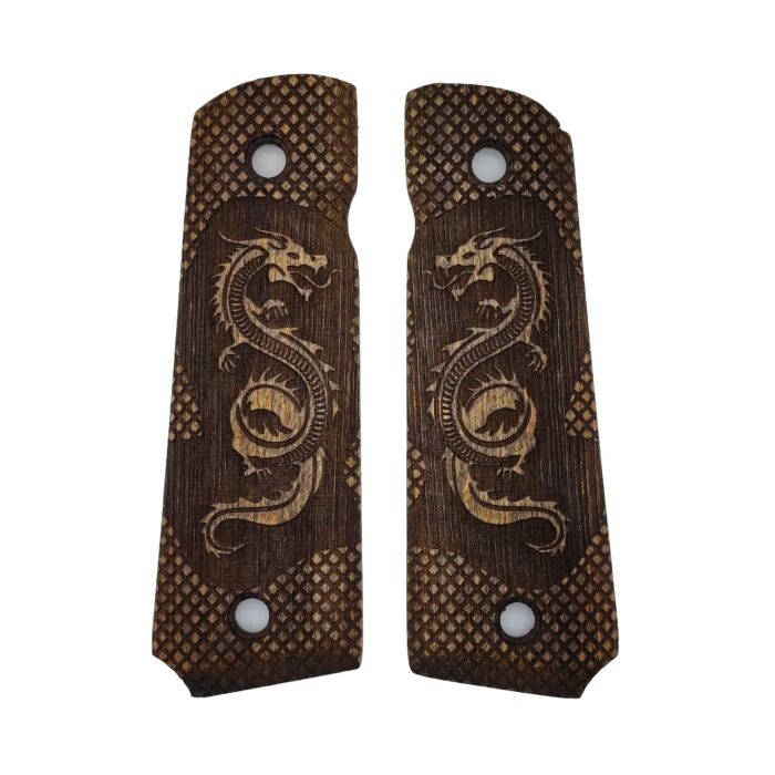 Mythical Dragon Design - Beech Wood Grips For 1911