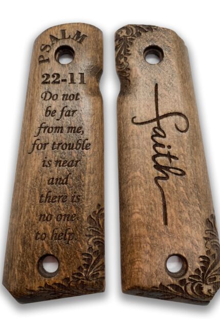Scrollwork and Leaf Border - Beech Wood Grips for 1911