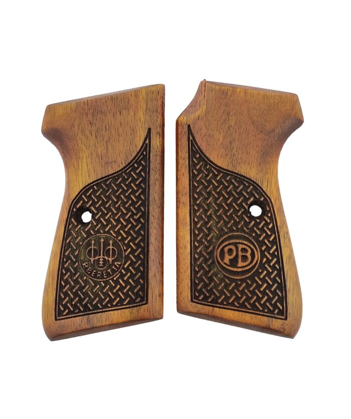 Classic Herringbone Beechwood Grips For Beretta 51/52 : Ultimate Grip And Timeless Style