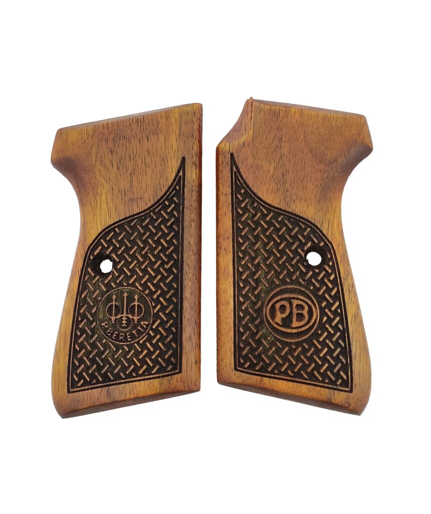 Classic Herringbone Beechwood Grips for Beretta 51/52 : Ultimate Grip and Timeless Style