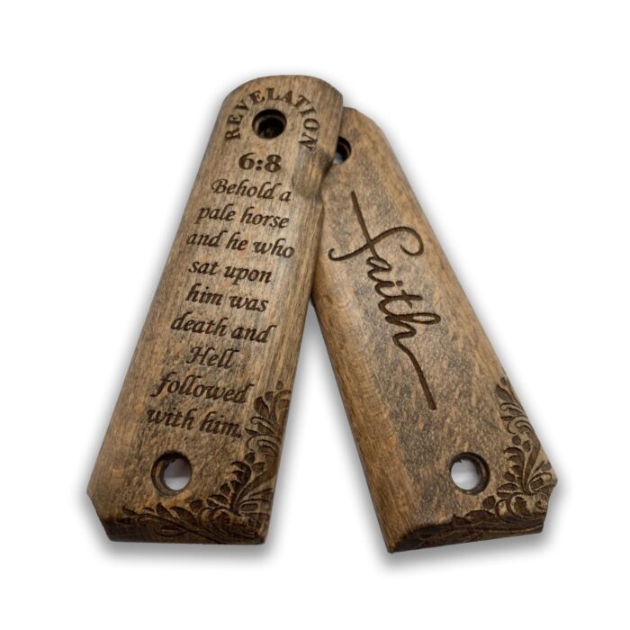 Beech Wood Grips For 1911 – Baroque Scrollwork Design - Image 4