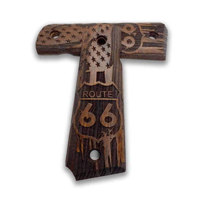 Americana Series - Route 66 Beechwood Grip For 1911 - Image 3