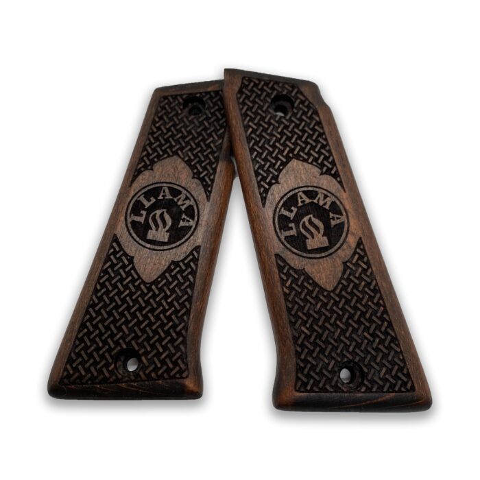 Beech Wood Pistol Grip For Llama 9Mm – Classic Herringbone Texture - Image 4