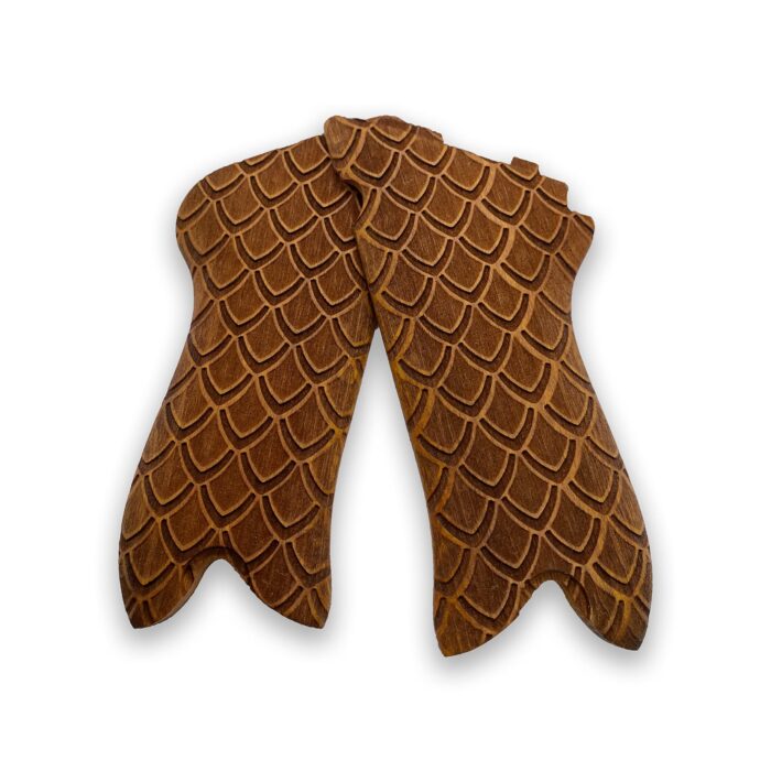 Beech Wood Pistol Grip For Luger P08 - Scalloped Scales Pattern - Image 2