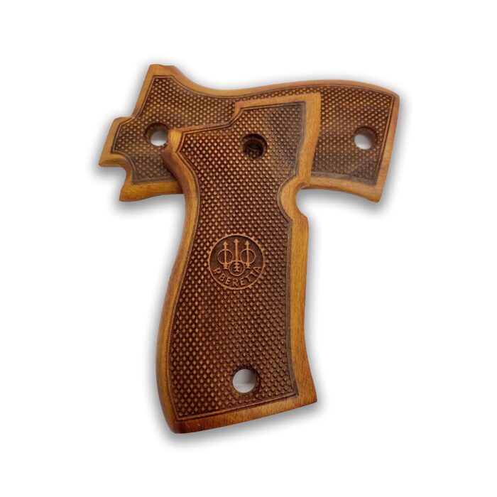 Stippled Panel Beechwood Grips For Beretta F 81: The Ultimate Grip Upgrade - Image 3