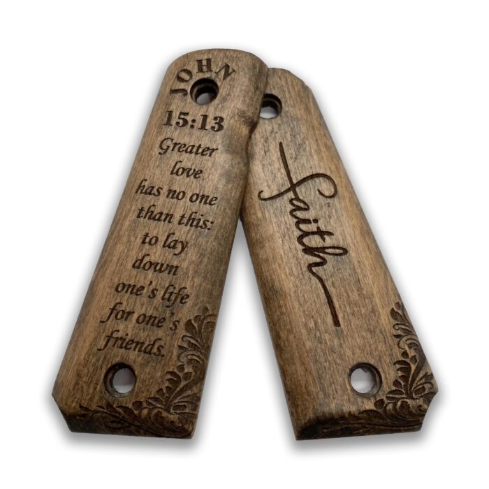 Beech Wood 1911 Grips - Ornamental Floral Pattern - Image 4