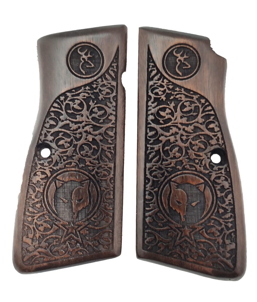 Floral Engraving and Stag Emblem