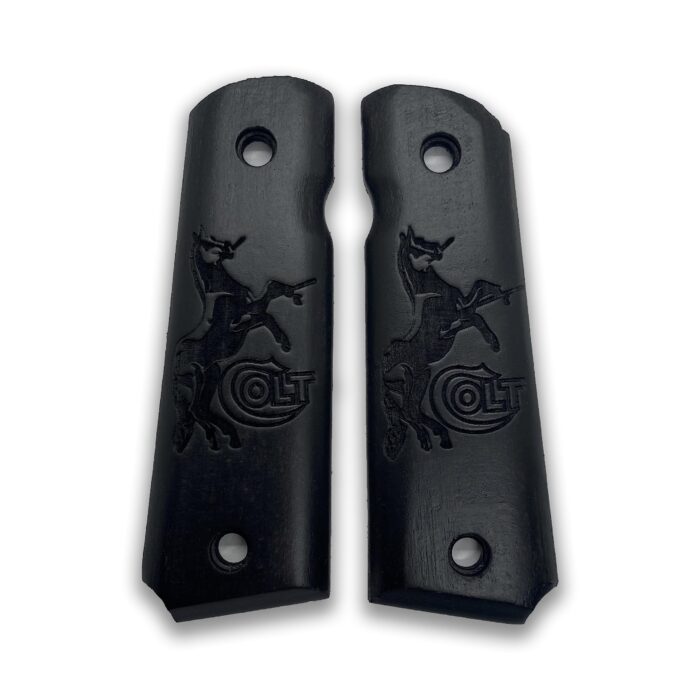1911 Black Colt Logo Grips With Textured Finish