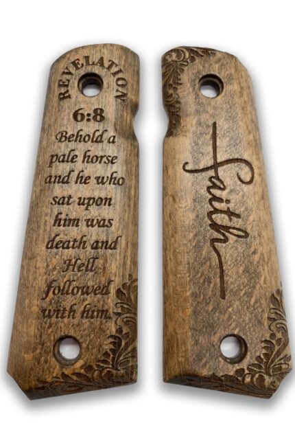 Baroque Scrollwork Design - Beech Wood Grips for 1911