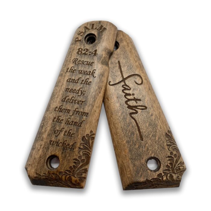 Beech Wood Grips For 1911 – Ornate Scrollwork Design - Image 4