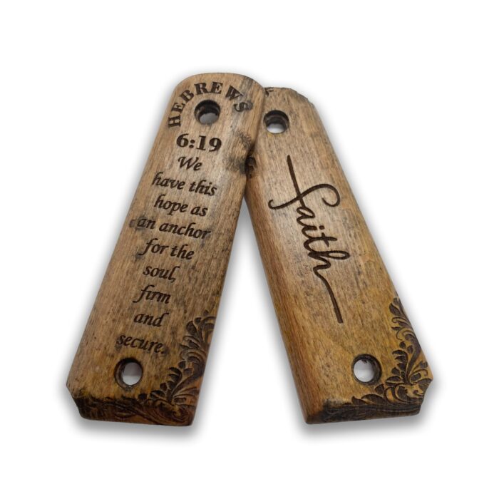 Beech Wood 1911 Grips - Foliate Scrollwork Pattern - Image 4