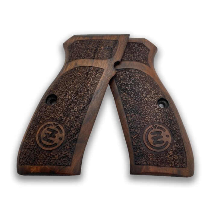 Beech Wood Cz 75 Grips - Speckled Texture With Emblems - Image 4