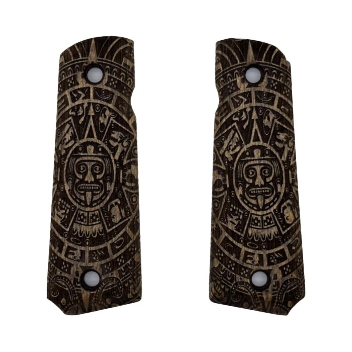 Aztec Calendar Design 1911 Wooden Pistol Grips
