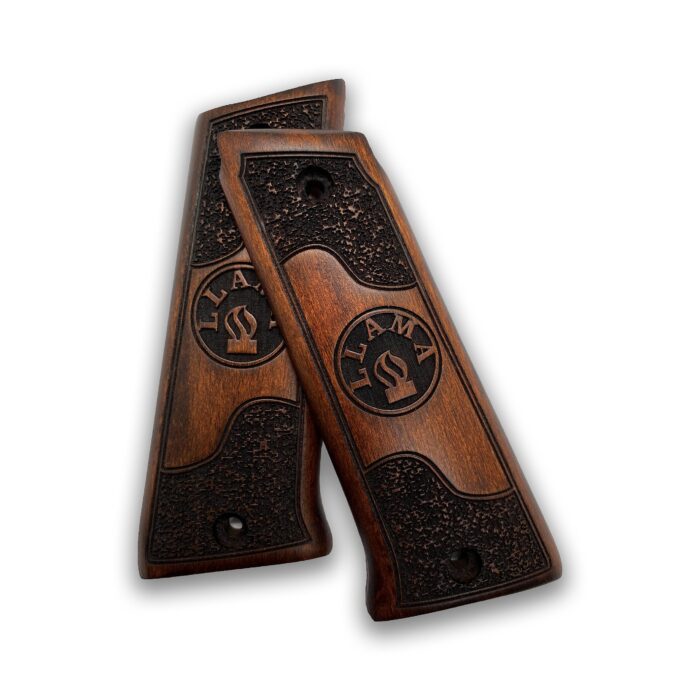 Beech Wood Pistol Grip For Llama 9Mm – Speckled Texture &Amp; Central Emblem - Image 3