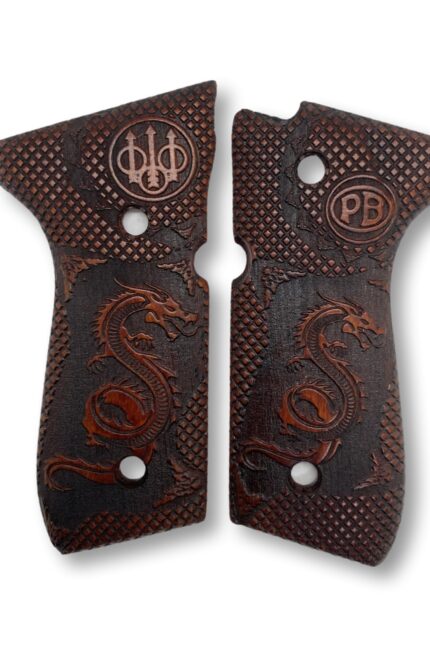 Mythical Dragon & Monogram Beechwood Grips - Power and Personalization Collide