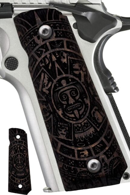 Tribal Mask with Symbols - Beech Wood 1911 Grips